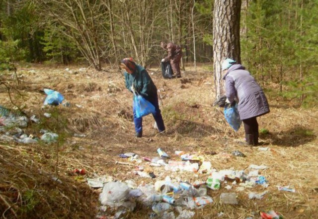 На субботнике в Казани было собрано 55.5 кубометров пластика